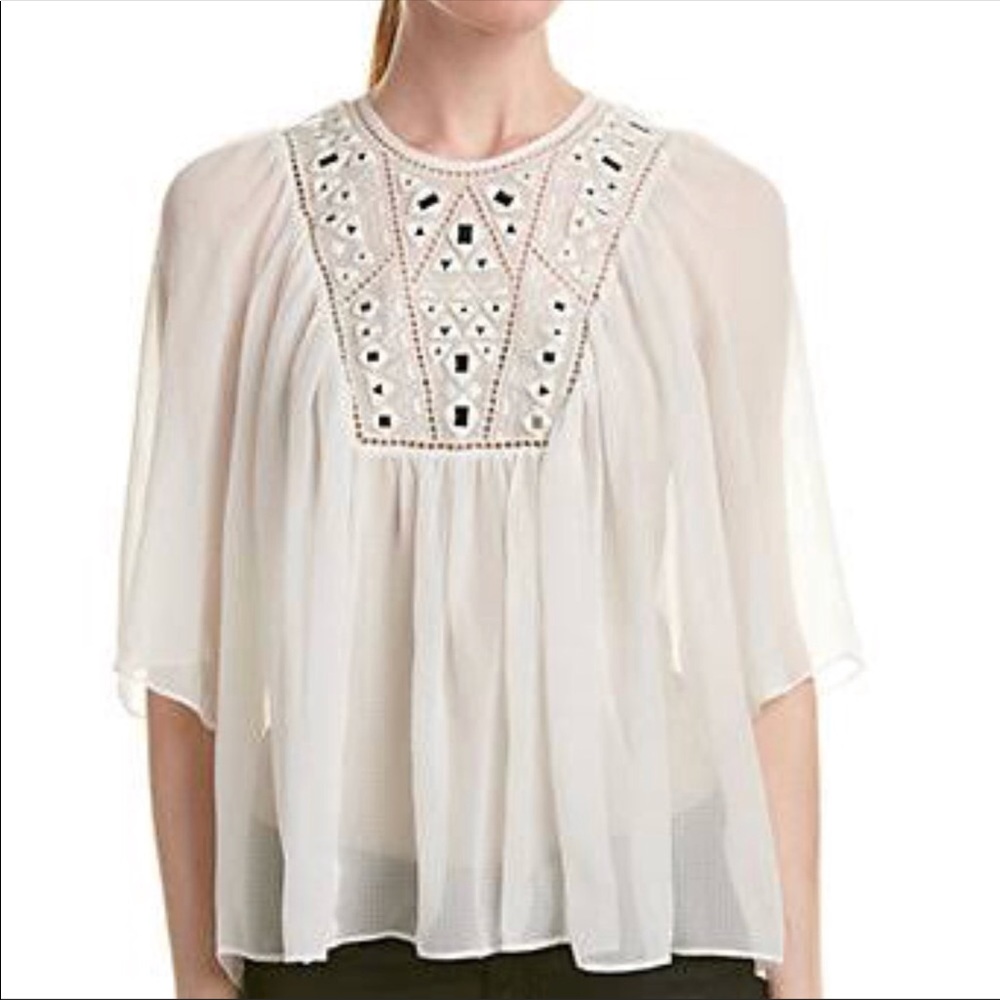 REBECCA TAYLOR SNOW MIRROR EYLT TEE